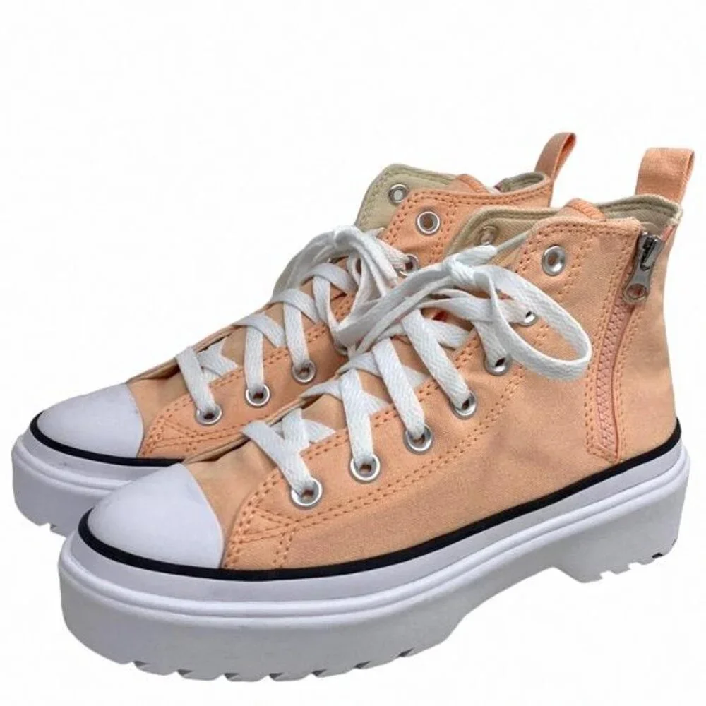 Converse Chuck Lugged Lift Hi Platform Sneaker Kids A03968C Canvas Coral Women's
